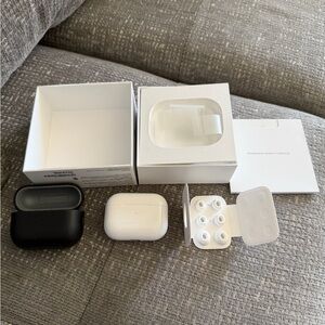 Apple AirPods Pro 2 with Black Leather Case